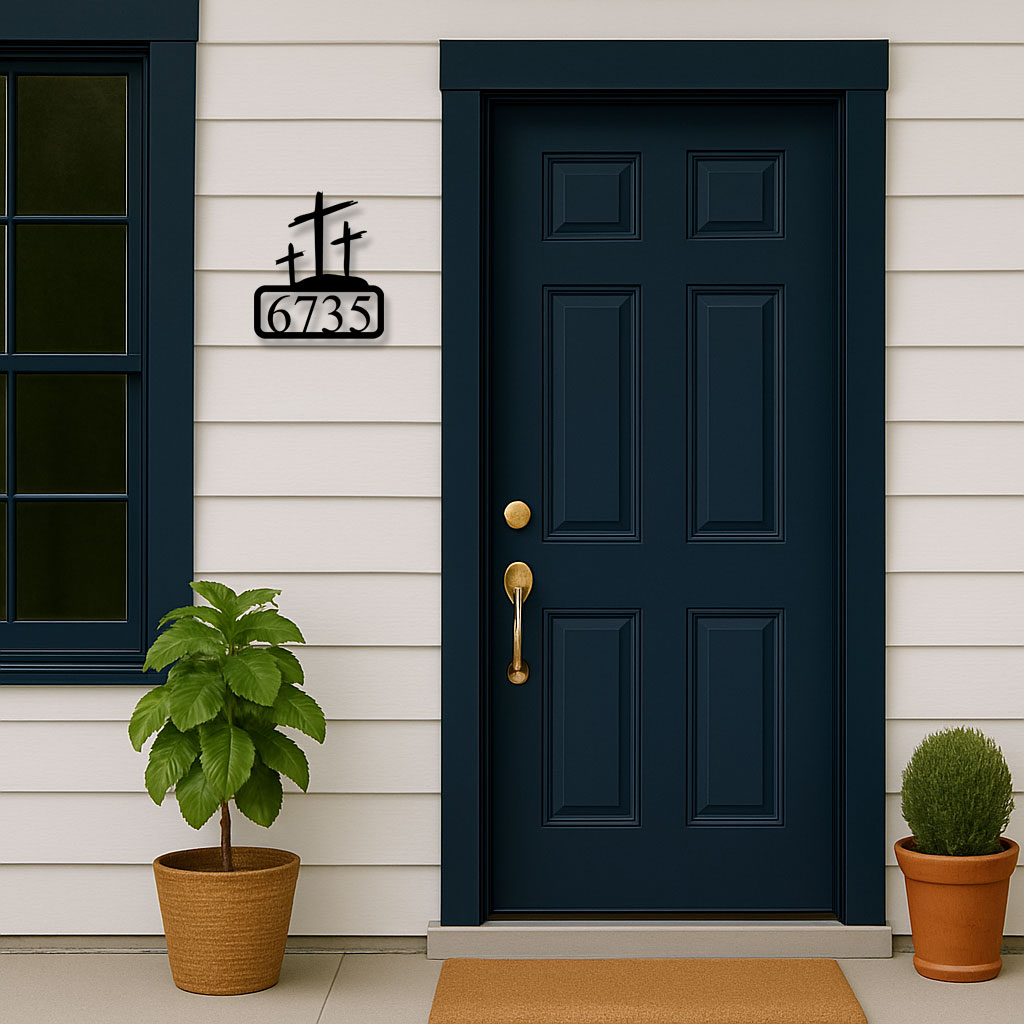 3 Cross Address Plaque