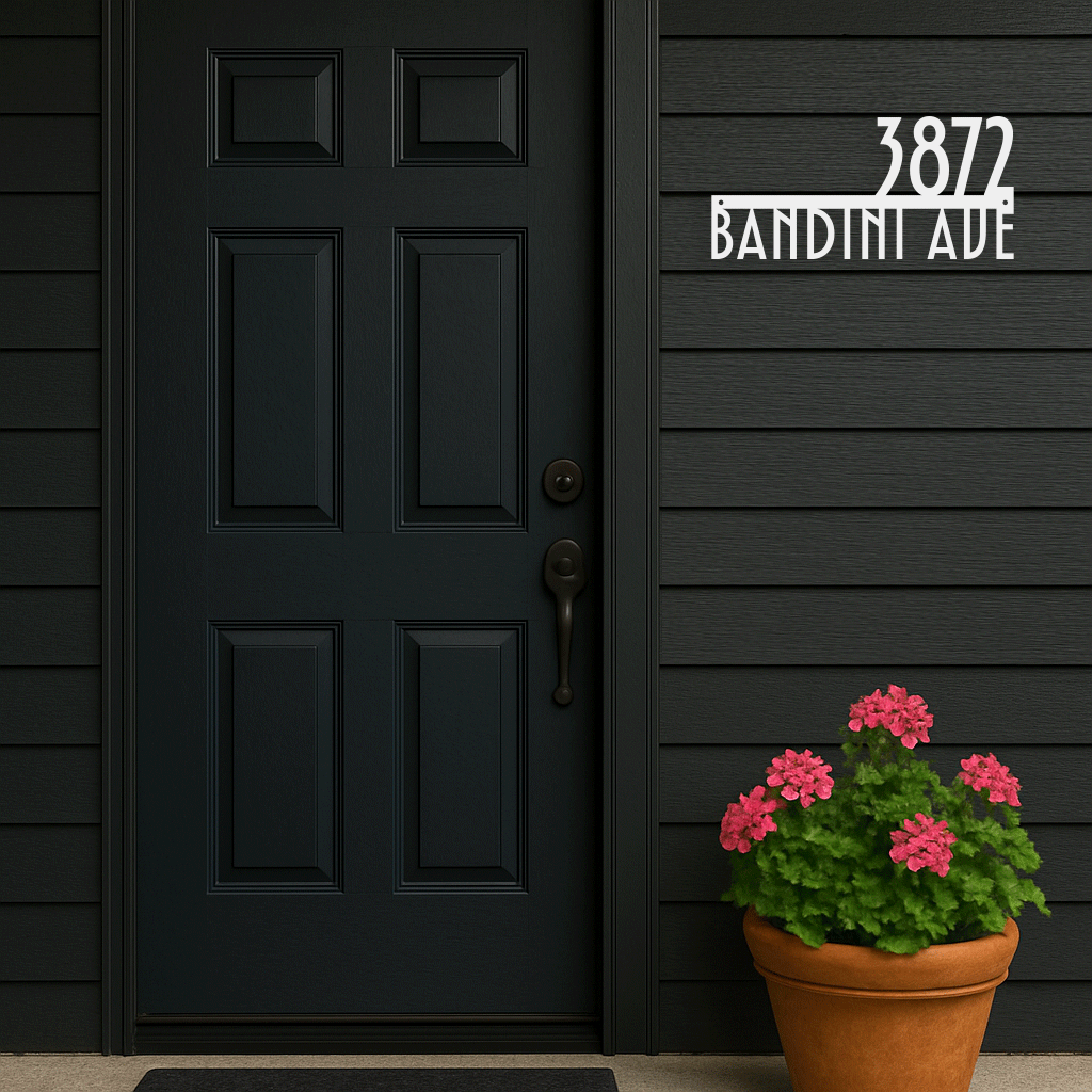 Modern Gothic Address Plaque