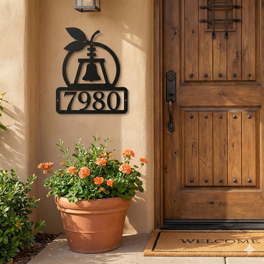 Orange Bell Address Plaque