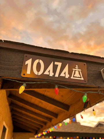 Mission Bell Stencil Address Plaque